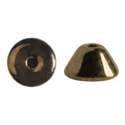 Cuentas de cristal Konos® de Puca® 4x2 mm Dark Gold Bronze x10g