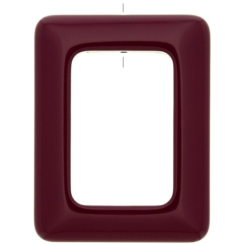 Colgante rectangular de resina hueca 45x35 mm - Lie de vin x1