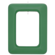 Colgante rectangular de resina opaca 45x35 mm - Verde x1