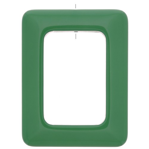 Colgante rectangular de resina opaca 45x35 mm - Verde x1