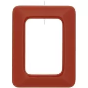 Colgante rectangular de resina opaca 45x35 mm - Terracota x1