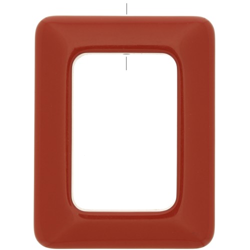 Colgante rectangular de resina opaca 45x35 mm - Terracota x1