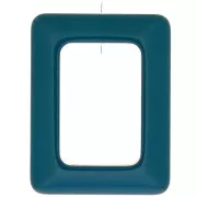 Colgante rectángulo de resina opaca 45x35 mm - Azul pato x1