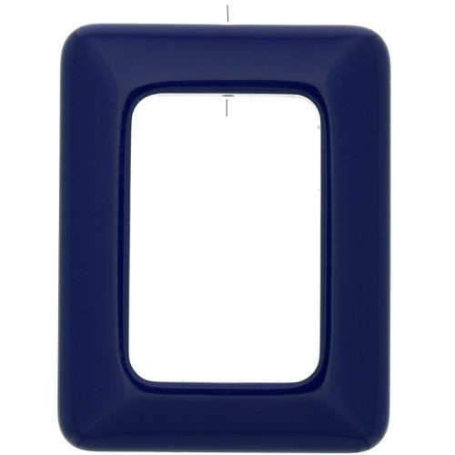 Colgante rectángulo de resina opaca 45x35 mm - Azul marino x1