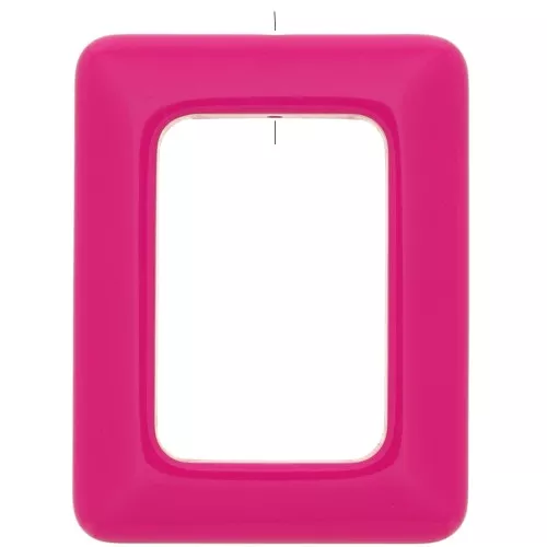 Colgante rectángulo de resina opaca 45x35 mm - Fucsia x1