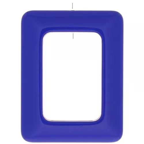 Colgante rectangular de resina opaca 45x35 mm - Azul Real x1