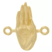 Entrepieza mano 20x18 mm - motivo ojo - dorado ojo fino x1