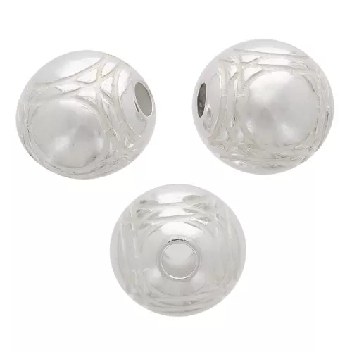 Cuenta redonda - Bola de petanca 10 mm - Chapado Plateado x1