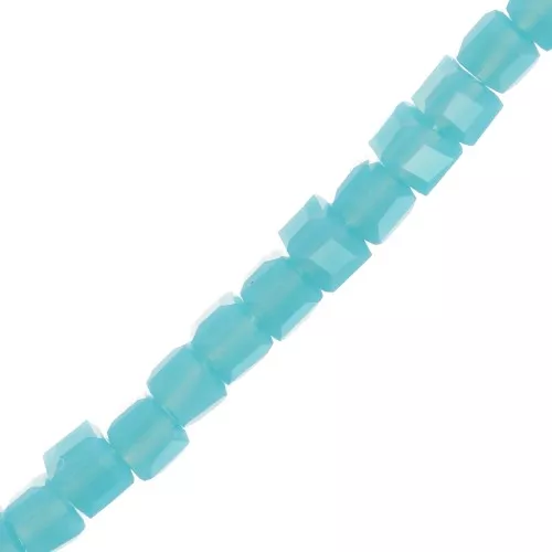 Cuentas de vidrio en forma de cubo facetado de 2,5 mm - Azul cielo x45cm