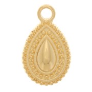 Charm de gota étnica 17x10 mm - Chapado en dorado x1