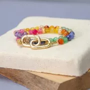 Cierre de langosta ovalado 22x13 mm - Dorado x1