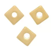 Cuentas rondelle cuadradas - Heishi - 4 mm - Chapado en dorado x10