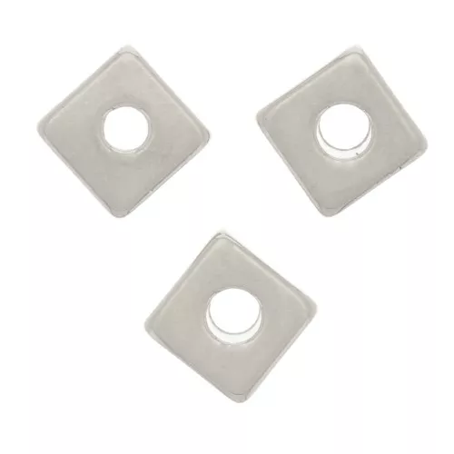 Cuentas rondelle cuadradas - Heishi - 4 mm - Plateado antiguo x10