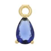 Mini dije gota con  óxido de zirconio 9x4 mm - Dorado - Azul oscuro x1
