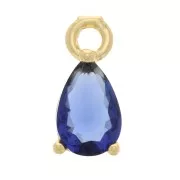 Mini dije gota con óxido de zirconio 9x4 mm - Dorado - Azul oscuro x1
