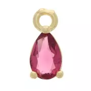 Mini dije gota con  óxido de zirconio 9x4 mm - Dorado - Fucsia x1