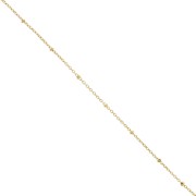 Cadena de malla Forçat de 1,8 mm con cuentas aplanadas Acero inoxidable 304, Dorado x99cm|raw }}