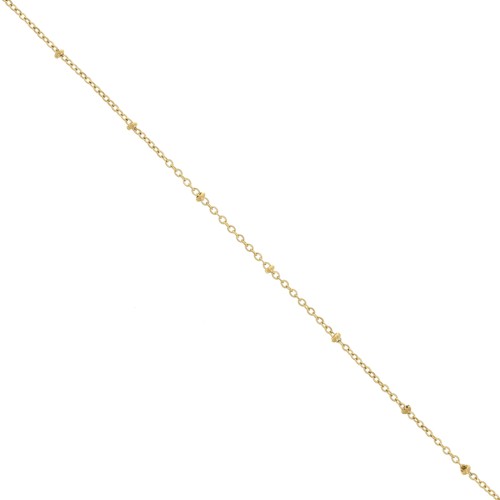 Cadena de malla Forçat de 1,8 mm con cuentas aplanadas Acero inoxidable 304, Dorado x99cm