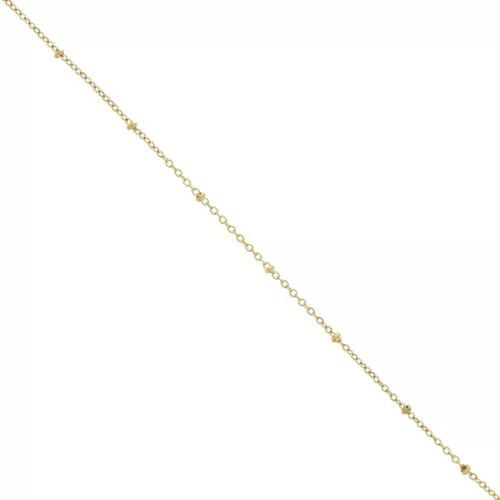 Cadena de malla Forçat de 1,8 mm con cuentas aplanadas Acero inoxidable 304, Dorado x99cm