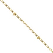 Cadena de malla Forçat de 1,8 mm con cuentas aplanadas Acero inoxidable 304, Dorado x99cm