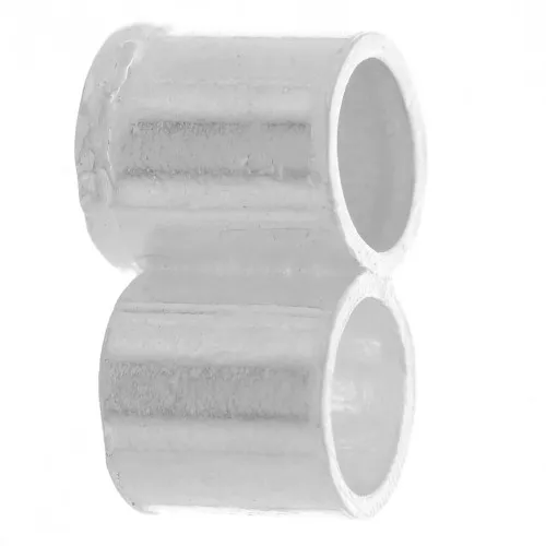 Tapón doble 10x6 mm para cordón de 4 mm - Plata 925 x1