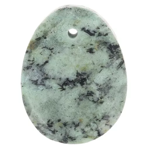 Colgante de gema ovalada facetada 20x15 mm - Turquesa africana - Jaspe x1