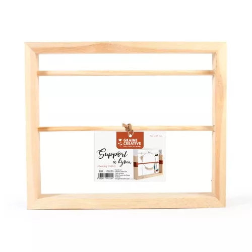 Joyero de madera - expositor de joyas 25x30 cm - Natural x1