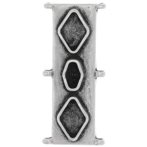 Cymbal - Conector de cuentas Delica 11/0 31x14 mm Gerakari - Plata antigua