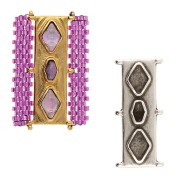 Cymbal - Conector de cuentas Delica 11/0 31x14 mm Gerakari - Plata antigua