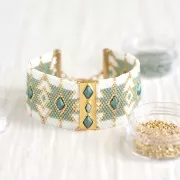 Cymbal - Conector de cuentas Delica 11/0 31x14 mm Gerakari - Plata antigua