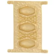 Cymbal - Conector de cuentas Delica 11/0 18x14 mm Korakas - Dorado x1