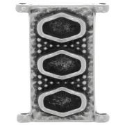 Cymbal - Conector de cuentas Delica 11/0 18x14 mm Korakas - Plata Antigua x1|raw }}