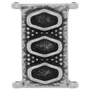 Cymbal - Conector de cuentas Delica 11/0 18x14 mm Korakas - Plata Antigua x1