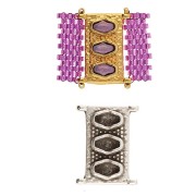 Cymbal - Conector de cuentas Delica 11/0 18x14 mm Korakas - Plata Antigua x1