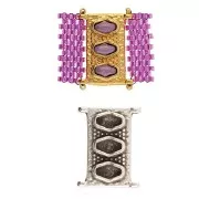 Cymbal - Conector de cuentas Delica 11/0 18x14 mm Korakas - Plata Antigua x1