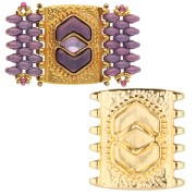 Cymbal - Conector de perlas SuperDuo 24x23 mm Pitrofos - Dorado con oro fino x1