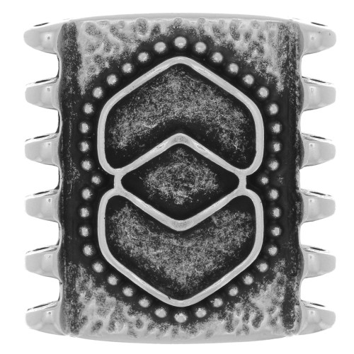 Cymbal - Conector de cuentas Pitrofos SuperDuo 24x23 mm - Plata antigua x1