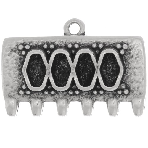 Cymbal - SuperDuo Bead Weaving Tip 16x24 mm Kalyvari VI - Plata envejecida