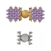 Platillo Cierre magnético para cuentas SuperDuo 15x17 mm Ateni IV - Plateado envejecido x1