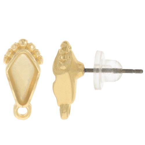 Cymbal - Pendientes para Cometa 15x7 mm con anilla - Livadi - Dorado con oro fino x2
