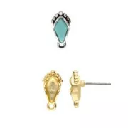 Cymbal - Pendientes para Cometa 15x7 mm con anilla - Livadi - Dorado con oro fino x2