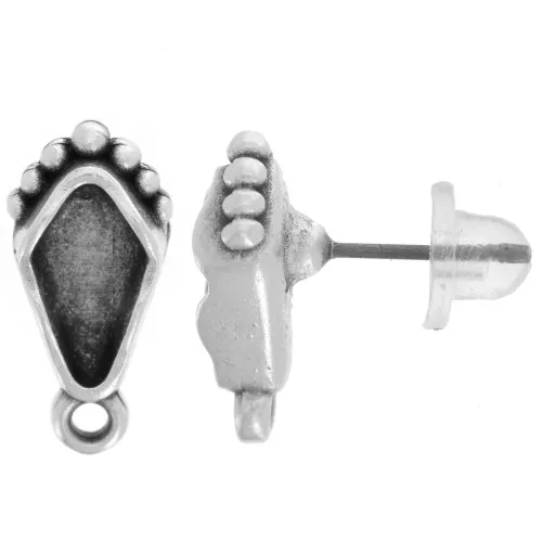 Cymbal - Pendientes Kite 15x7mm con Anillo Livadi - Plata Antigua x2