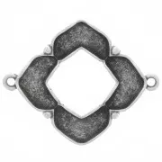 Cymbal - Separador para cuentas Chevron 25x31 mm - Notino - Plata envejecida x1