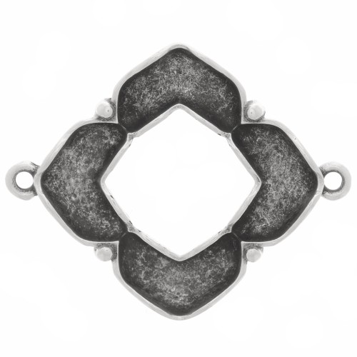 Cymbal - Separador para cuentas Chevron 25x31 mm - Notino - Plata envejecida x1