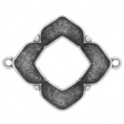 Cymbal - Separador para cuentas Chevron 25x31 mm - Notino - Plata envejecida x1