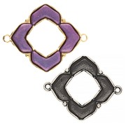 Cymbal - Separador para cuentas Chevron 25x31 mm - Notino - Plata envejecida x1