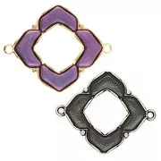 Cymbal - Separador para cuentas Chevron 25x31 mm - Notino - Plata envejecida x1