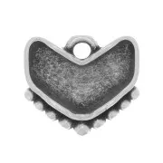 Cymbal - Charm para Chevron Bead 11x12 mm - Ramos - Antique Silver x1