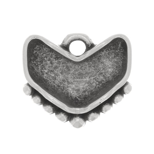 Cymbal - Charm para Chevron Bead 11x12 mm - Ramos - Antique Silver x1