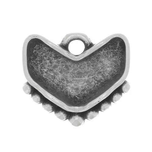 Cymbal - Charm para Chevron Bead 11x12 mm - Ramos - Antique Silver x1